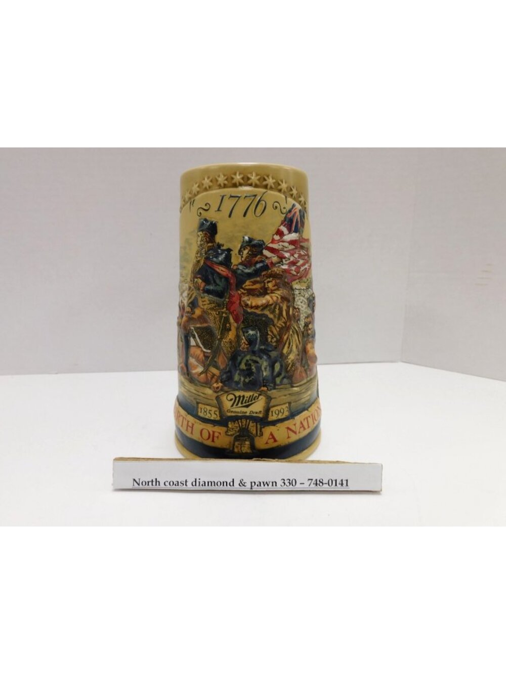 Beer Stein Mug Miller Genuine Draft 1776 Birth Of a Nation 1993 Vintage DW651